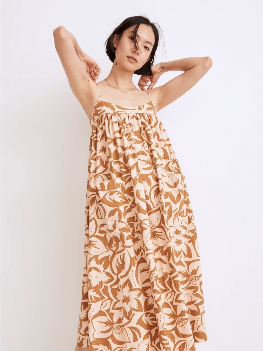 Madewell Cream and Mustard Floral Maxi Dress